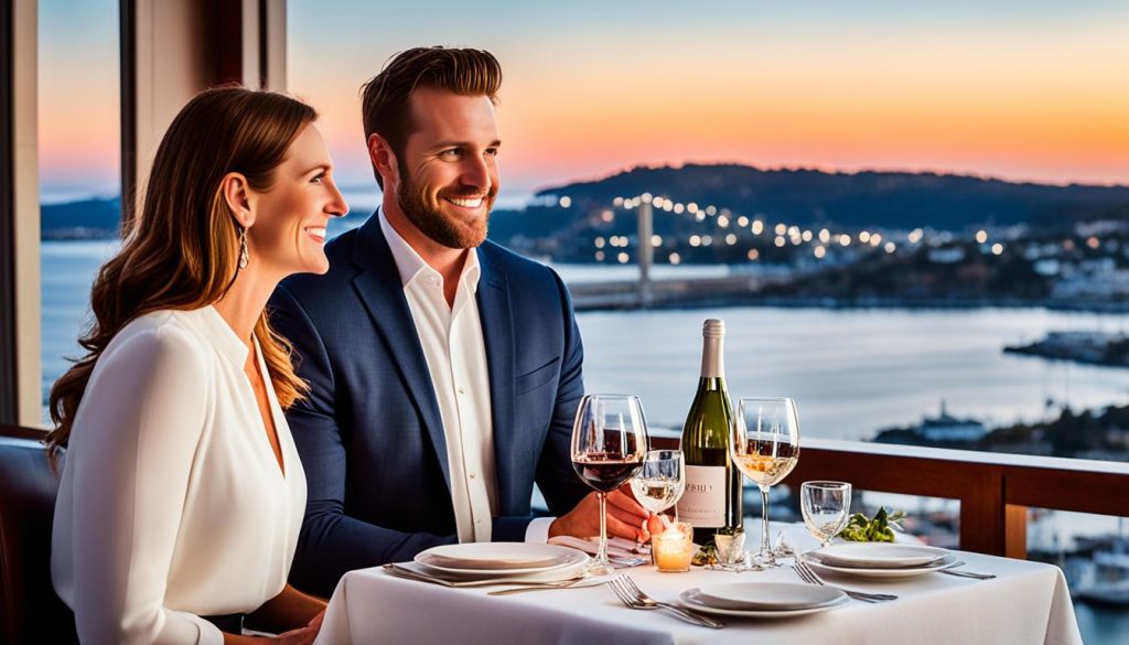romantic dining by the bay